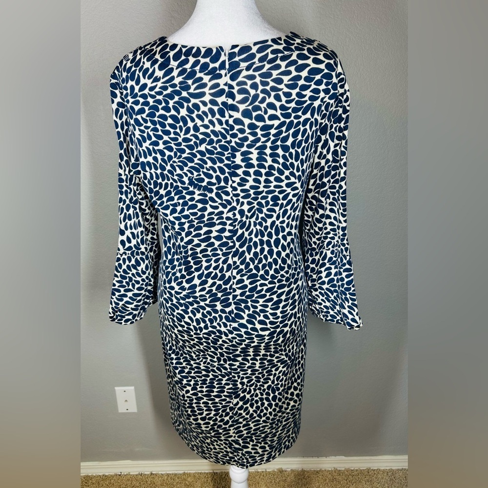 Lilly Pulitzer Angie Shift Dress Navy White Pink Green Leaf Pattern Midi Size M - Picture 8 of 14